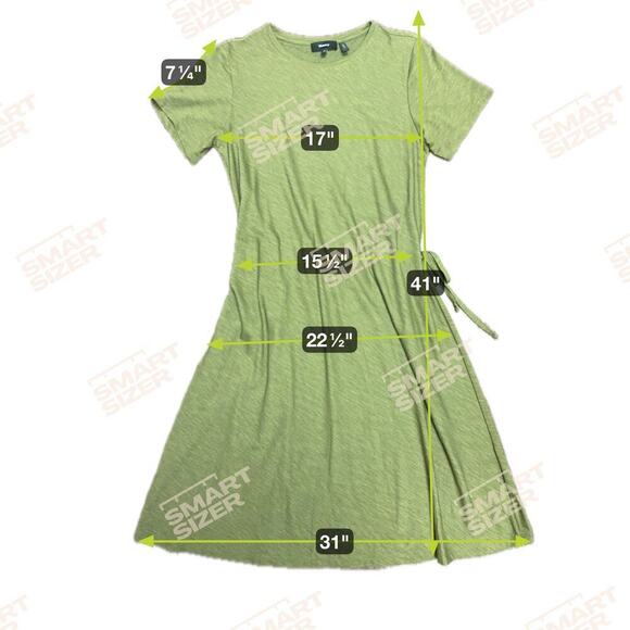 New Theory Vormond Knit Olive Green T-shirt Dress Elastic Tie Waist Women's M - Picture 13 of 13